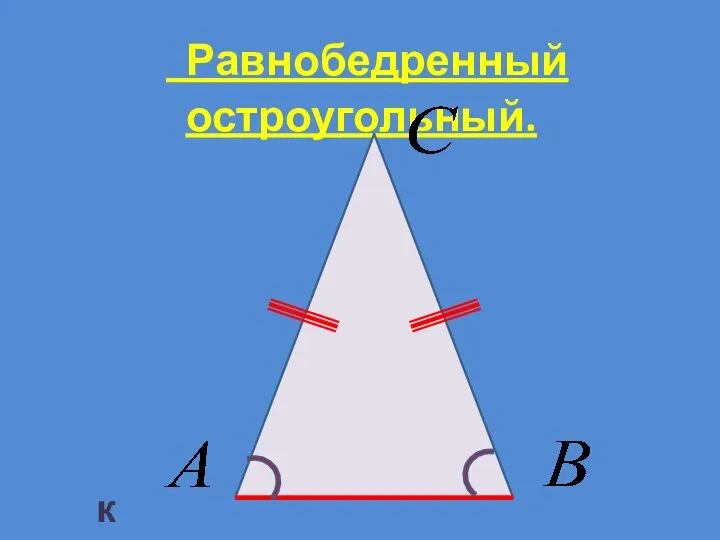 Равнобедренный остроугольный. к таблице