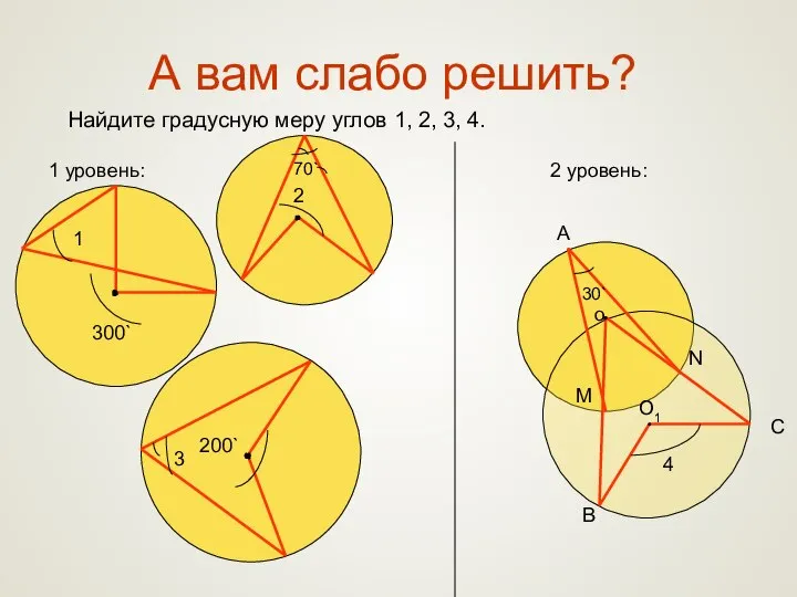 А вам слабо решить? Найдите градусную меру углов 1, 2, 3,