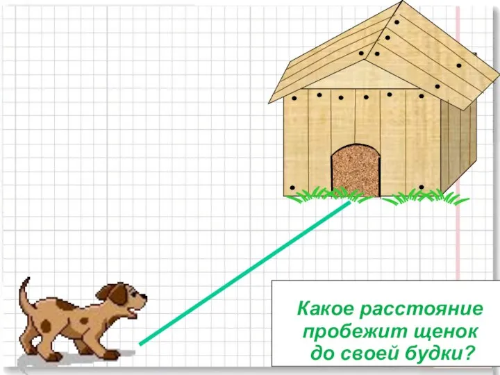 Какое расстояние пробежит щенок до своей будки?