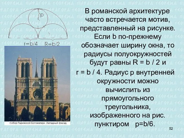 В романской архитектуре часто встречается мотив, представленный на рисунке. Если b