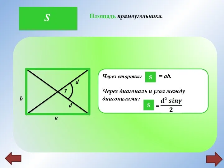 Площадь прямоугольника. S S S