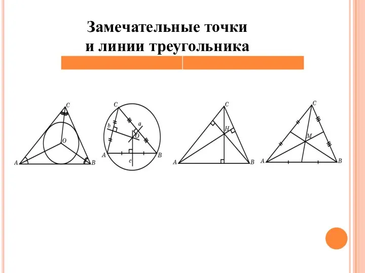 Замечательные точки и линии треугольника