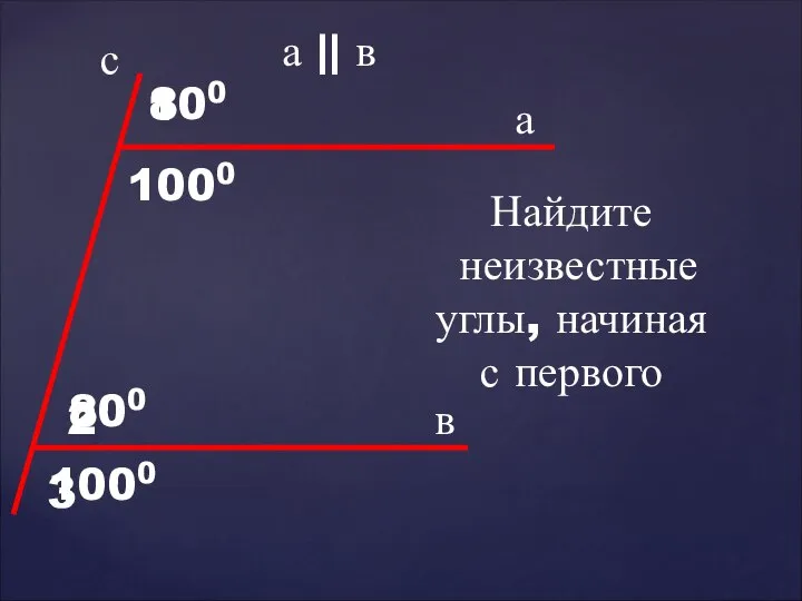 а в с 1 1000 2 3 Найдите неизвестные углы, начиная