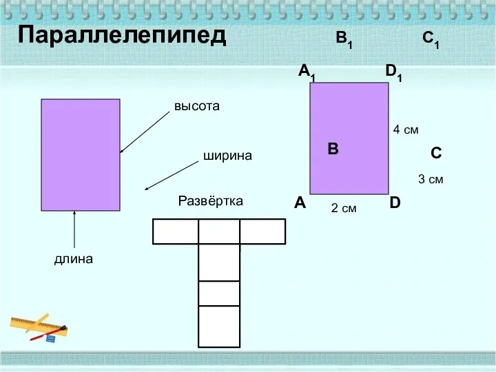 А В D С А1 В1 С1 D1 2 см 4