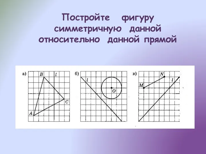 Постройте фигуру симметричную данной относительно данной прямой