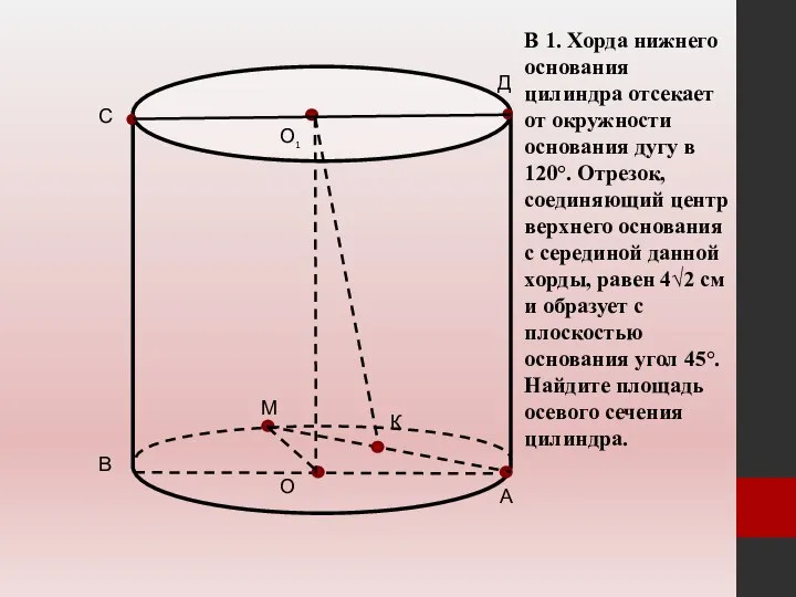 А В С Д О О1 К М В 1. Хорда