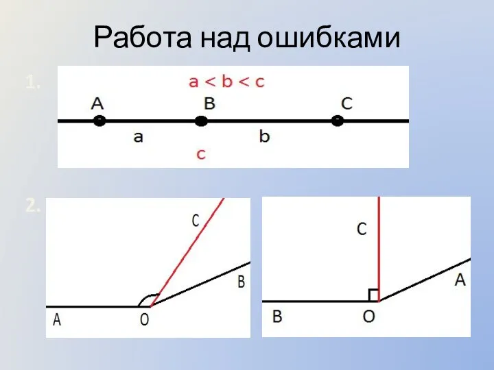 Работа над ошибками 1. 2.