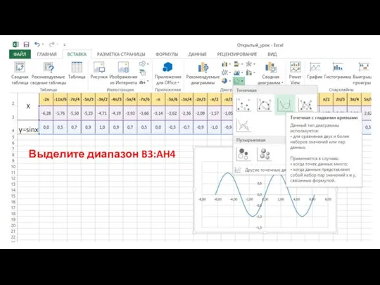 Выделите диапазон B3:AH4