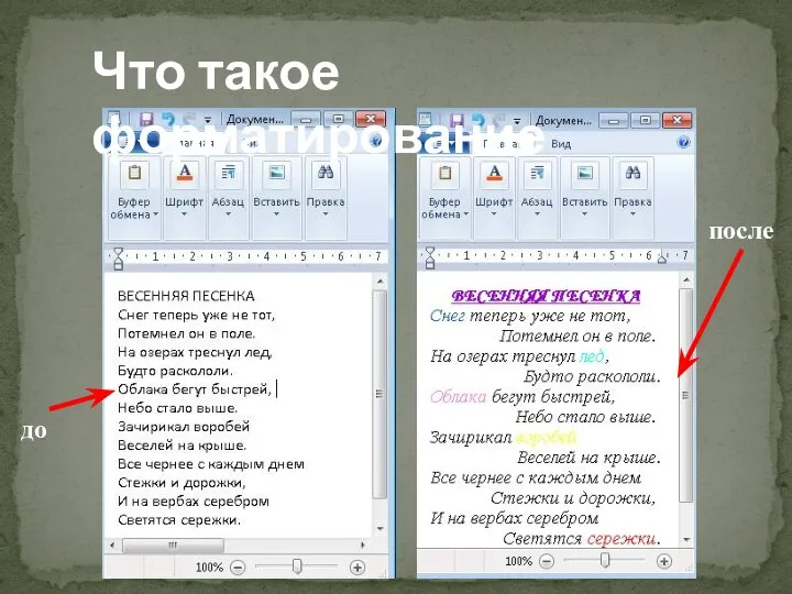 Что такое форматирование до после