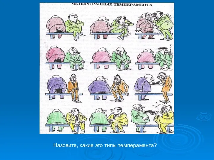 Назовите, какие это типы темперамента?