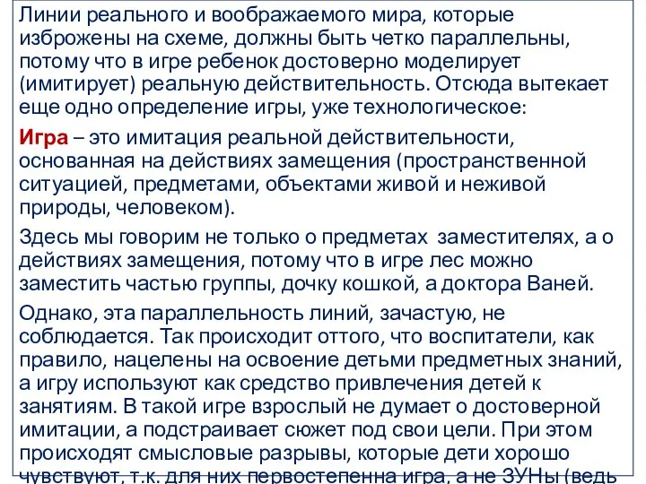 Линии реального и воображаемого мира, которые изброжены на схеме, должны быть