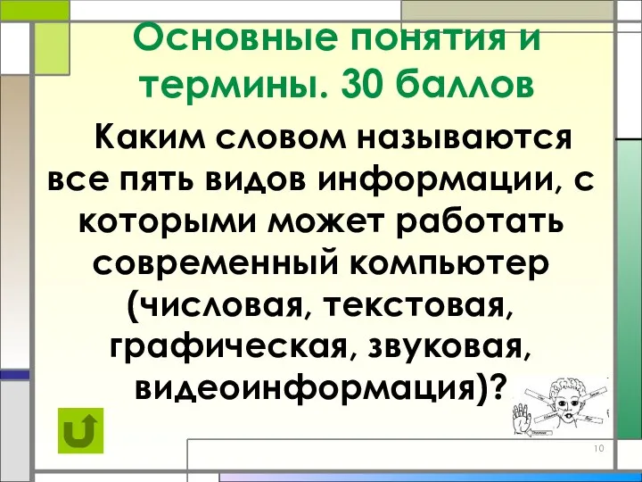 Основные понятия и термины. 30 баллов Каким словом называются все пять