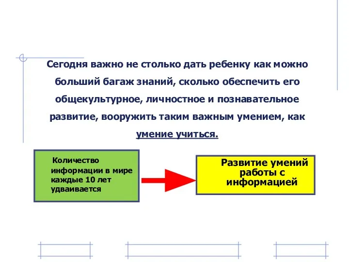 Сегодня важно не столько дать ребенку как можно больший багаж знаний,