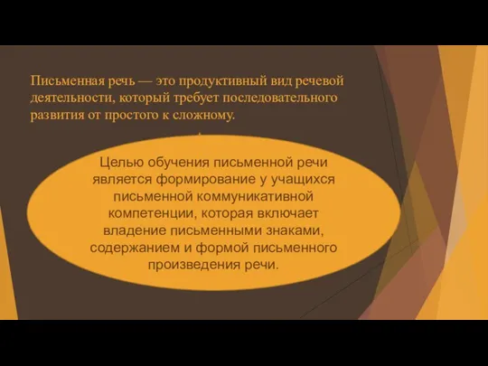 Письменная речь — это продуктивный вид речевой деятельности, который требует последовательного