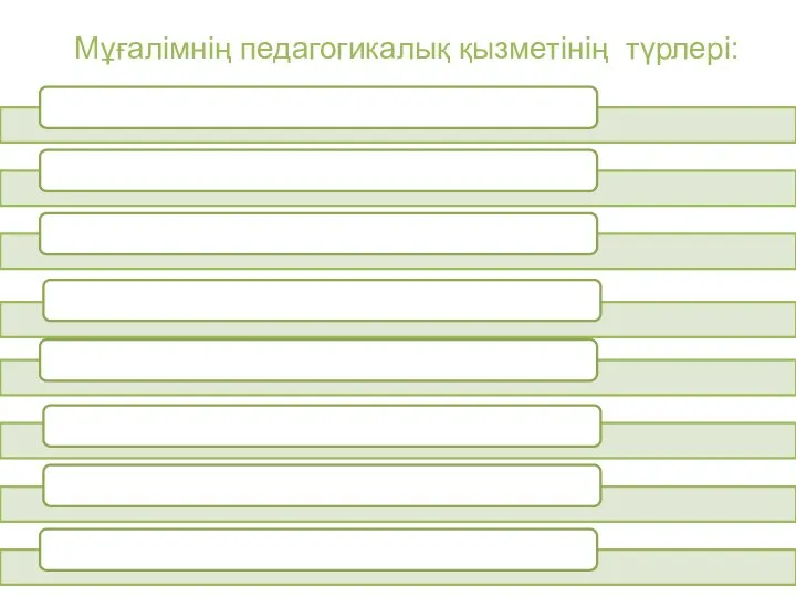 Мұғалімнің педагогикалық қызметінің түрлері: