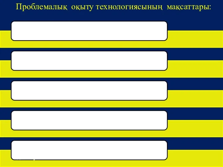 Проблемалық оқыту технологиясының мақсаттары: