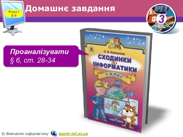 Домашнє завдання Розділ 2 § 6 Проаналізувати § 6, ст. 28-34