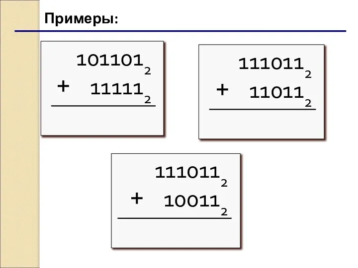 Примеры: