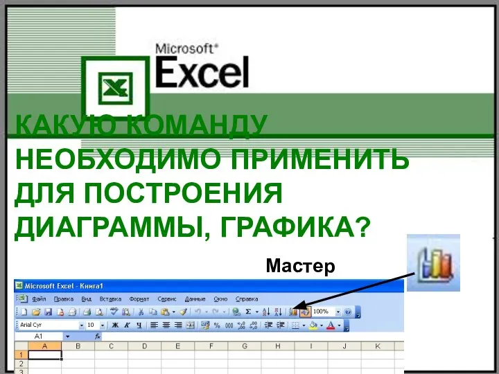 КАКУЮ КОМАНДУ НЕОБХОДИМО ПРИМЕНИТЬ ДЛЯ ПОСТРОЕНИЯ ДИАГРАММЫ, ГРАФИКА? Мастер диаграмм