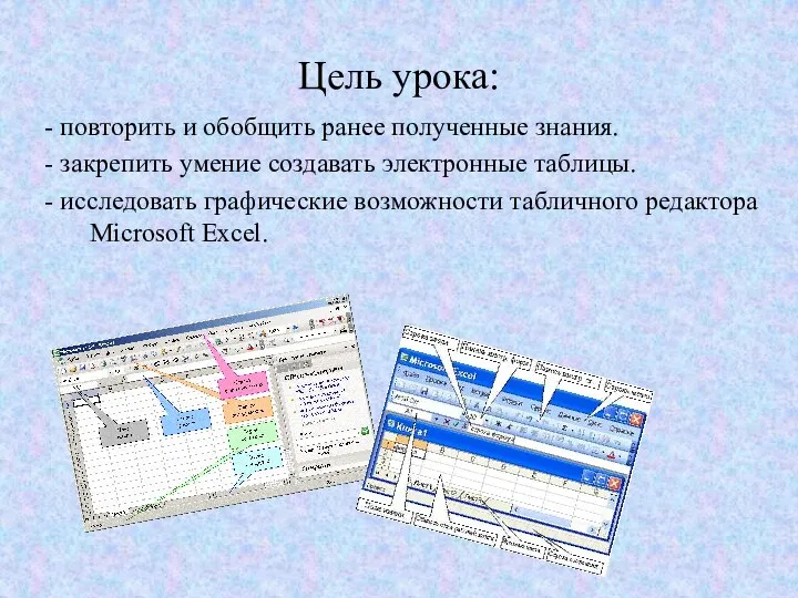 Цель урока: - повторить и обобщить ранее полученные знания. - закрепить