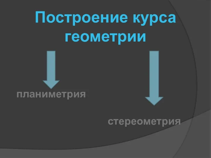 планиметрия стереометрия Построение курса геометрии