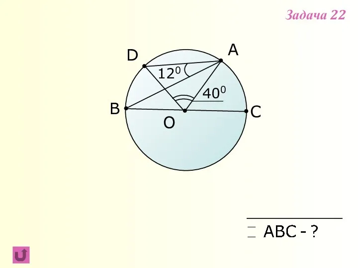 A B C O D 400 120 Задача 22