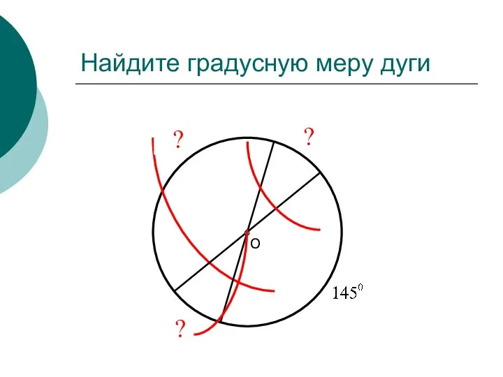 Найдите градусную меру дуги О ? ? ?