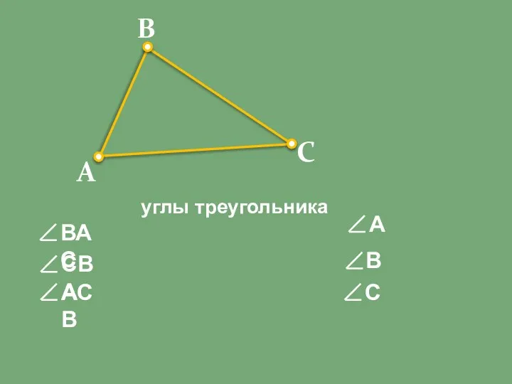 А В С ВАС СВА АСВ углы треугольника А