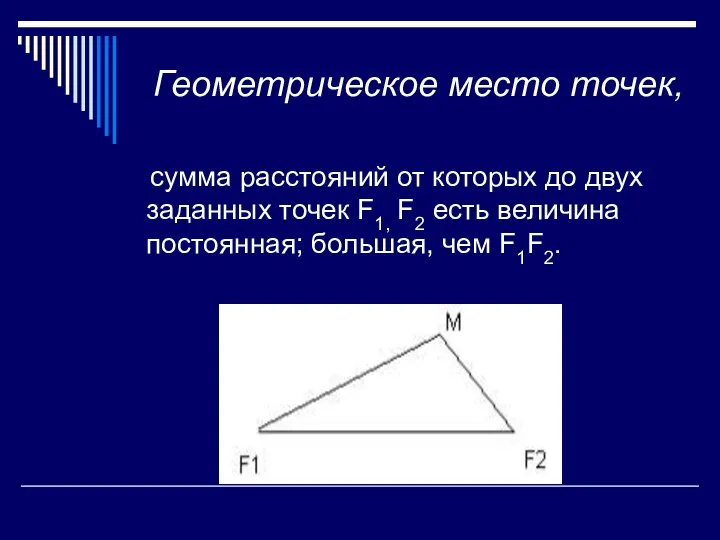 Геометрическое место точек, сумма расстояний от которых до двух заданных точек