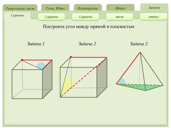 Титульный лист Повторение Новое Тема. Итог 1 уровень Задачи 2 уровень