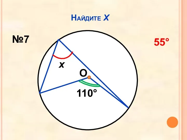 Найдите Х О 110° х №7 55°