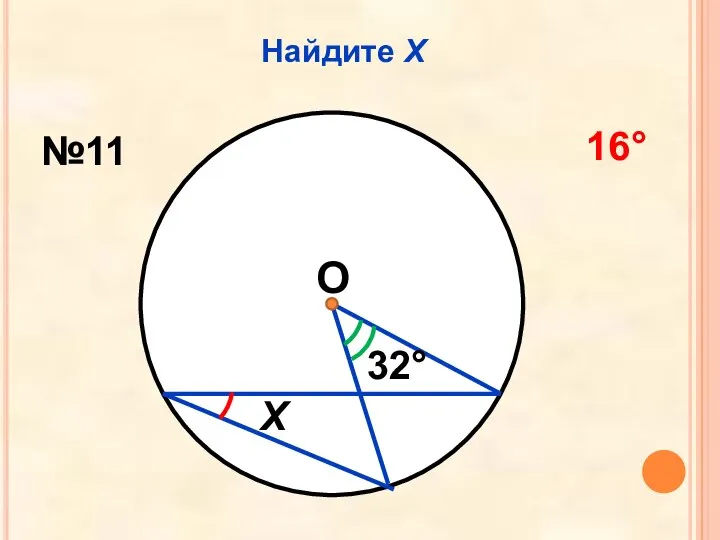 Найдите Х О 32° Х №11 16°