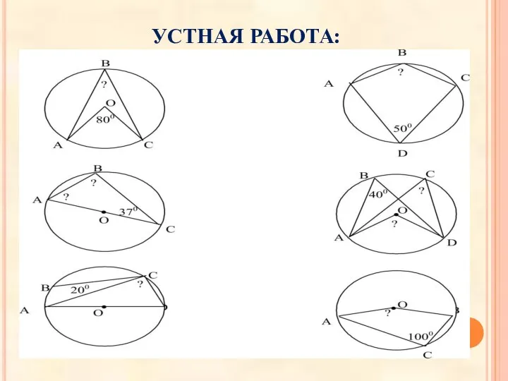 УСТНАЯ РАБОТА: