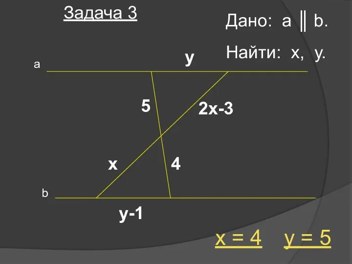 a b y y-1 x 5 2x-3 4 Дано: a ║