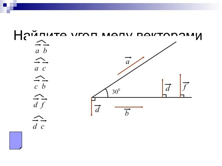 Найдите угол меду векторами