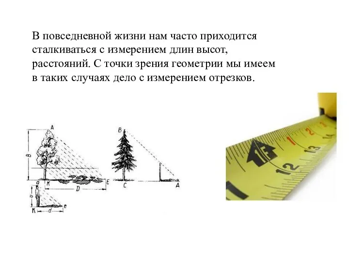 В повседневной жизни нам часто приходится сталкиваться с измерением длин высот,