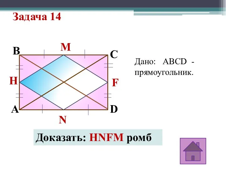 Задача 14 C F D H A N M B Дано: