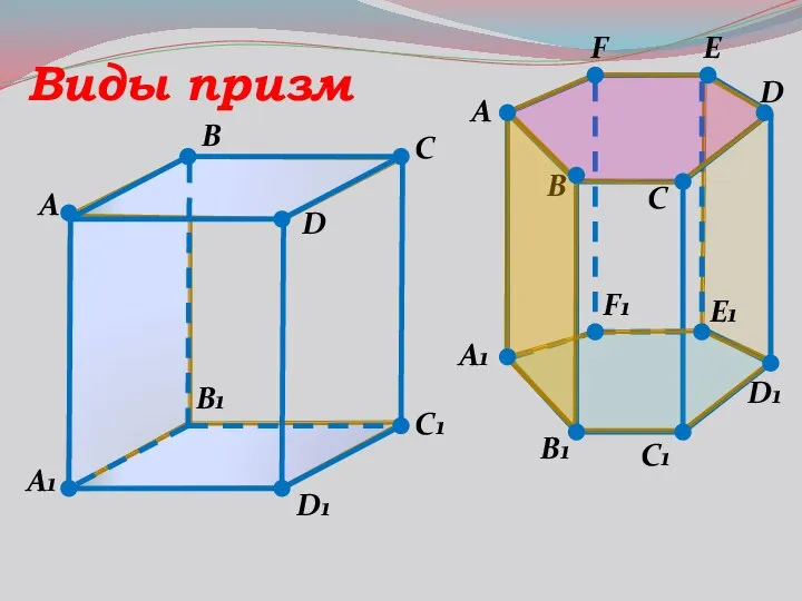 A B C1 D A1 B1 D1 C Виды призм E