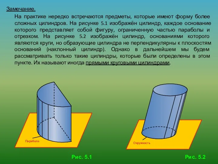 Замечание. На практике нередко встречаются предметы, которые имеют форму более сложных