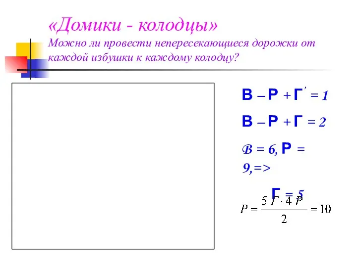 «Домики - колодцы» Можно ли провести непересекающиеся дорожки от каждой избушки