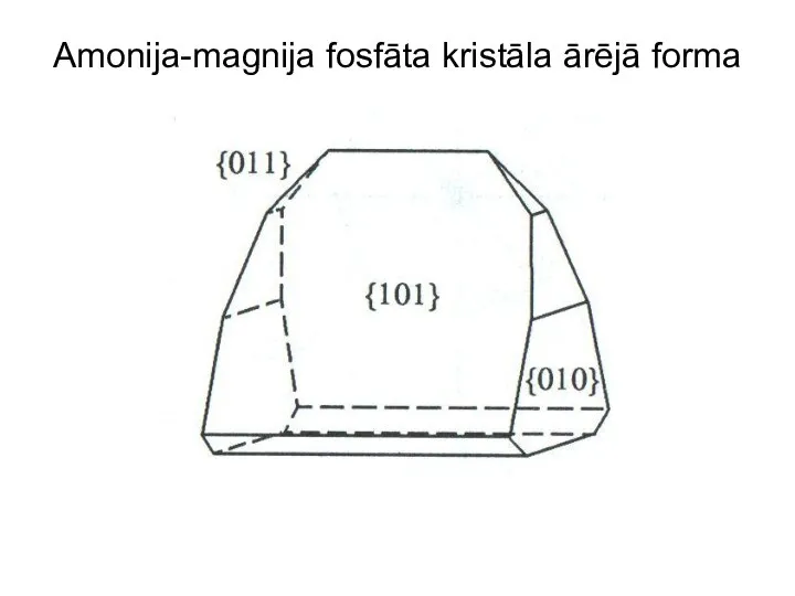 Amonija-magnija fosfāta kristāla ārējā forma