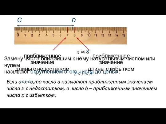 С D приближенное значение длины с недостатком приближенное значение длины с