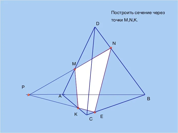 09/12/2023 A B D С M N K Построить сечение через точки M,N,К. Е Р
