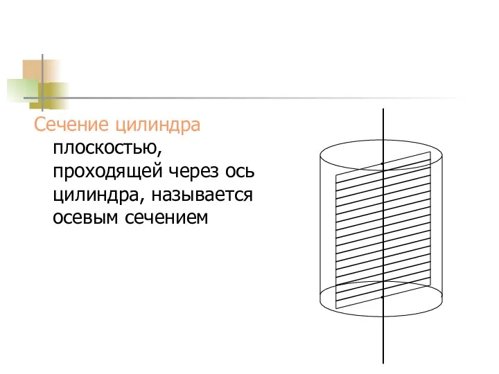 Сечение цилиндра плоскостью, проходящей через ось цилиндра, называется осевым сечением