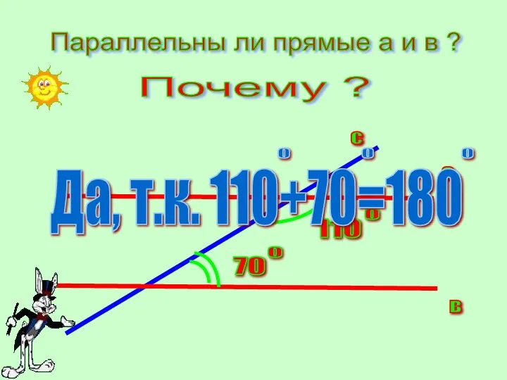 Параллельны ли прямые а и в ? Почему ?