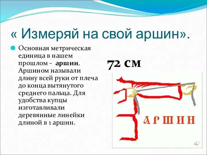 « Измеряй на свой аршин». Основная метрическая единица в нашем прошлом