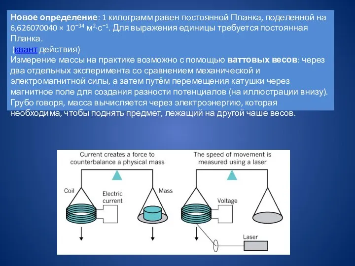 Новое определение: 1 килограмм равен постоянной Планка, поделенной на 6,626070040 ×