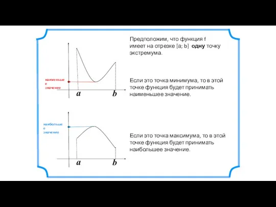 a b a b Предположим, что функция f имеет на отрезке