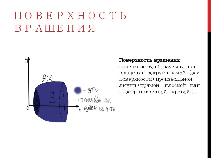 ПОВЕРХНОСТЬ ВРАЩЕНИЯ Поверхность вращения —поверхность, образуемая при вращении вокруг прямой (оси