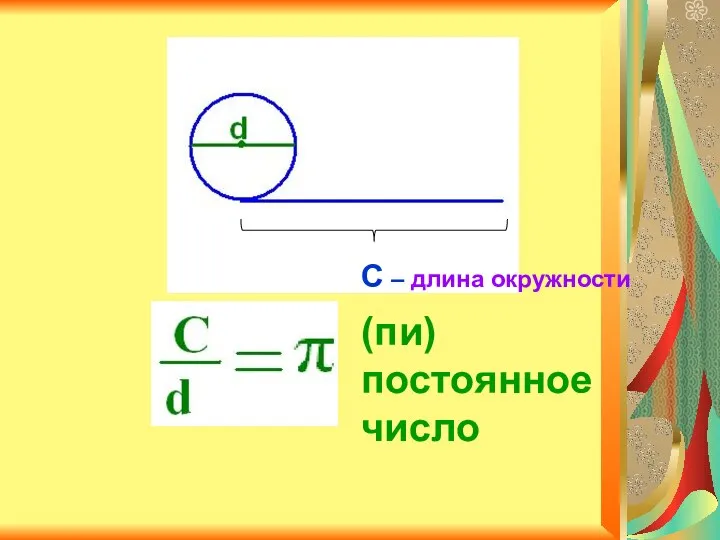 С – длина окружности (пи) постоянное число